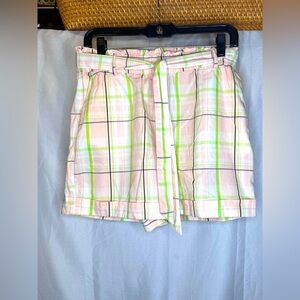 Crown & Ivy Pastel Plaid High Waist Shorts for Spring Size 6